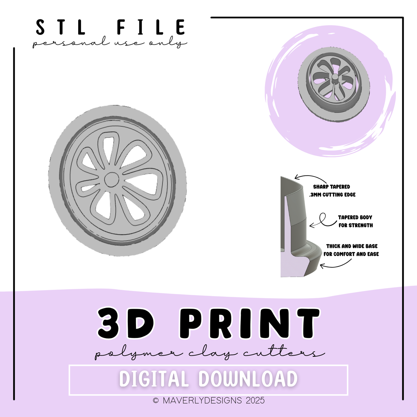 !Rhea Digital Download - STL Polymer Clay Cutter - Print your own Clay Cutter - February 2026