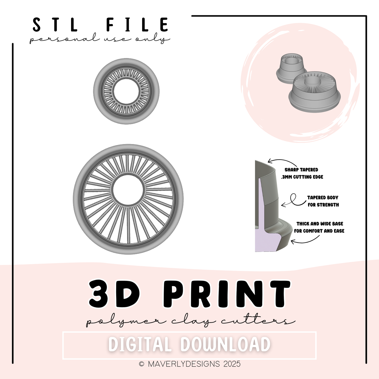 !Astraea Digital Download - STL Polymer Clay Cutter - Print your own Clay Cutter - February 2026