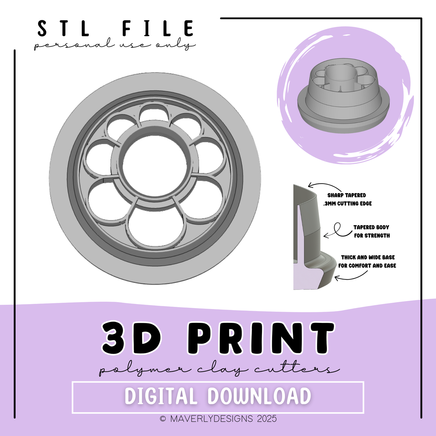 !Lola Digital Download - STL Polymer Clay Cutter - Print your own Clay Cutter - February 2026