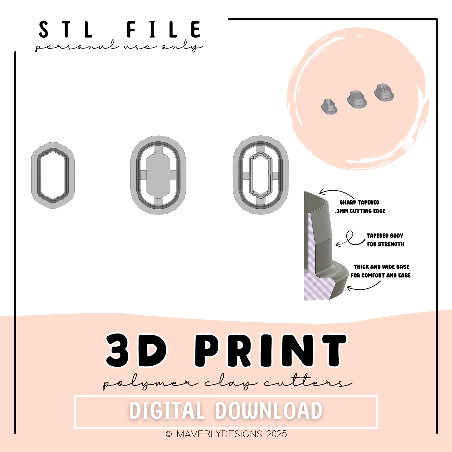 !Vintage Frame Trio B Digital Download - STL Polymer Clay Cutter - Print your own Clay Cutter - February 2026