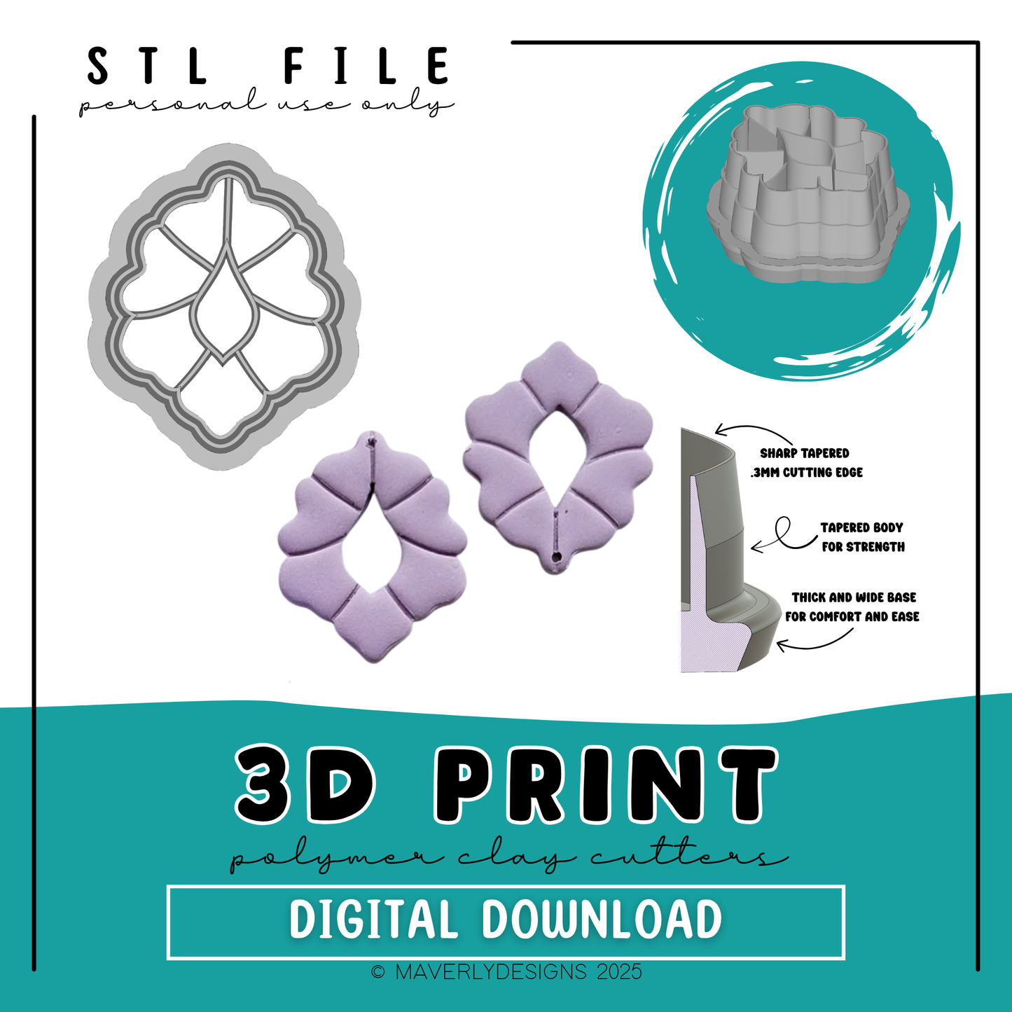 Parker Window - Digital Download - STL Polymer Clay Cutter - Print your own Clay Cutter - 2026