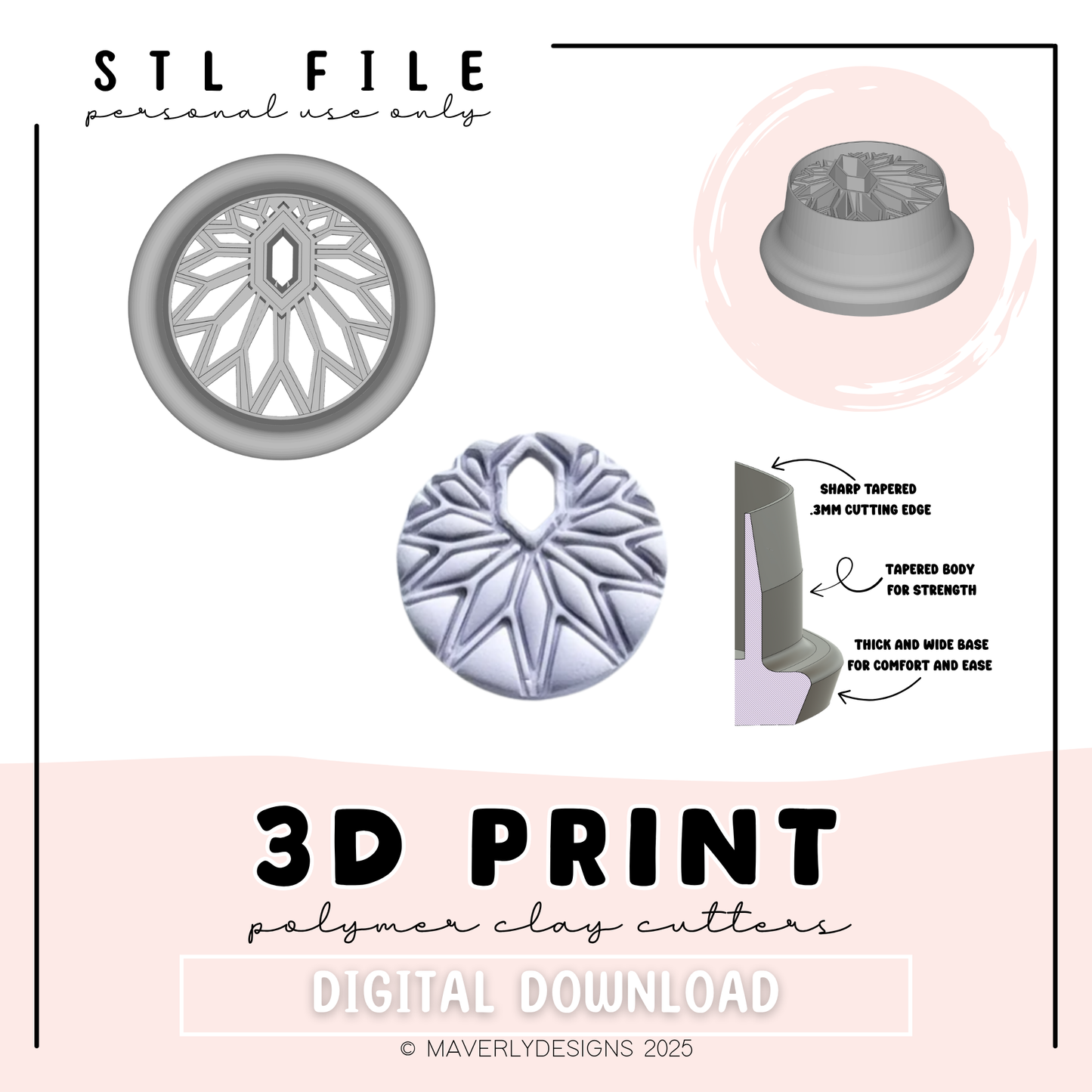 Rima Window Imprint - Digital Download - STL Polymer Clay Cutter - Print your own Clay Cutter - 2026