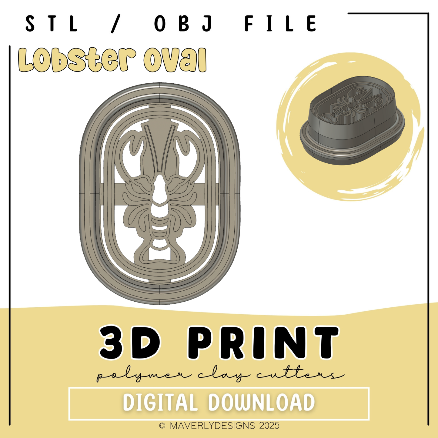 Lobster Oval - Digital Product