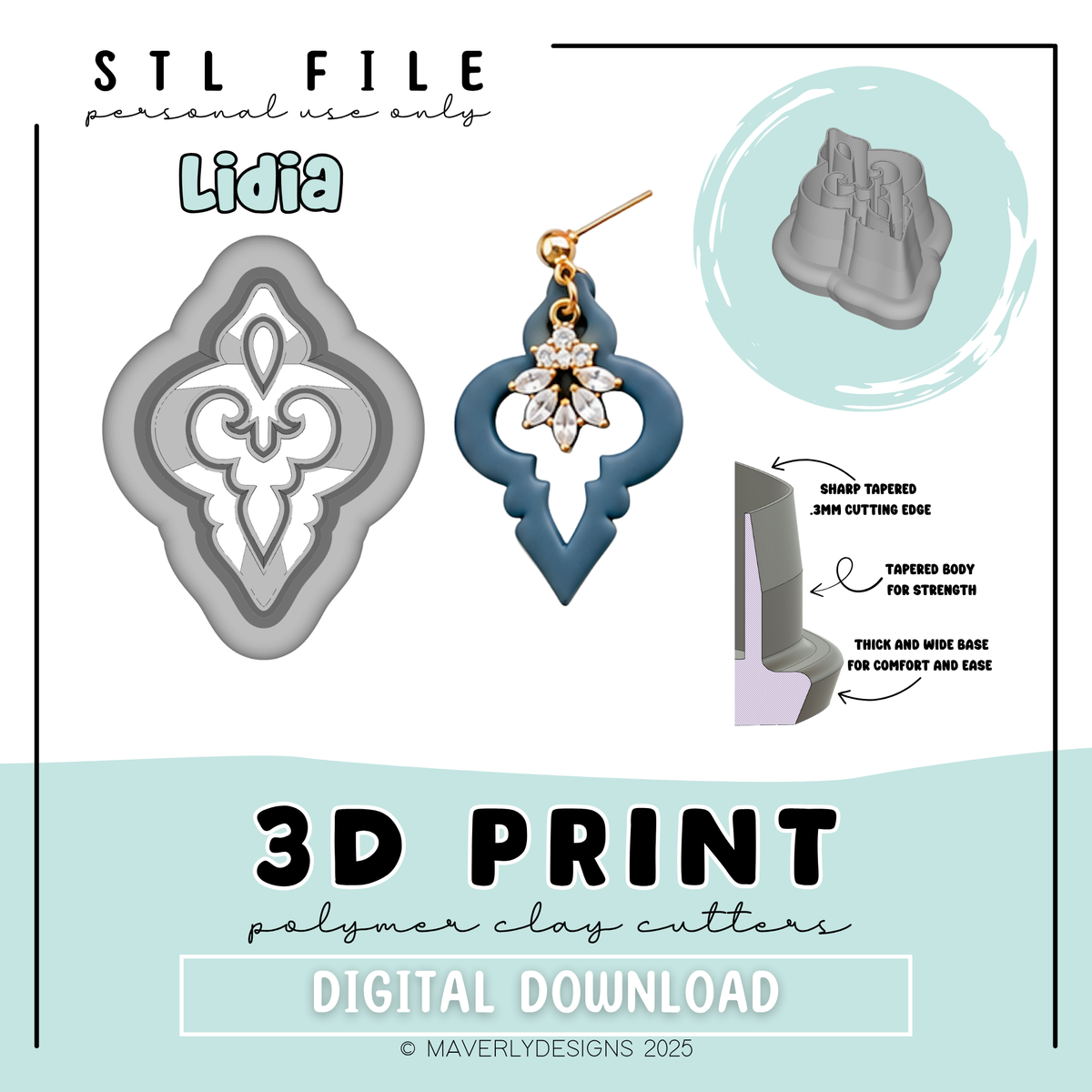 !Lidia - Digital Download - STL Polymer Clay Cutter - Print your own Clay Cutter - 2026