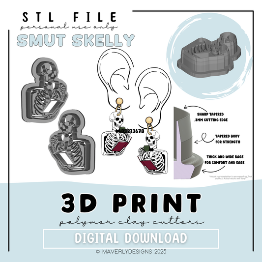 Smut Skelly - Digital Download - STL Polymer Clay Cutter - Print your own Clay Cutter