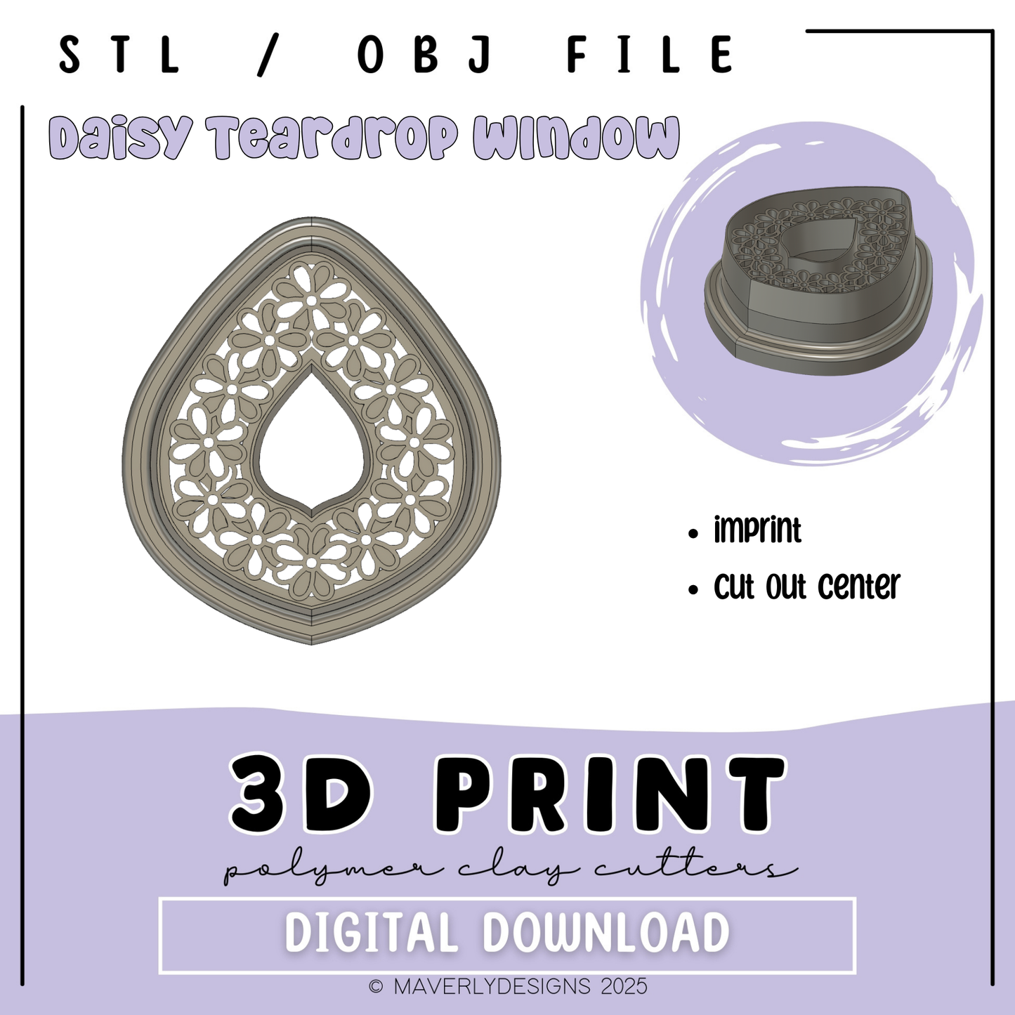 Daisy Teardrop Window - Digital Product