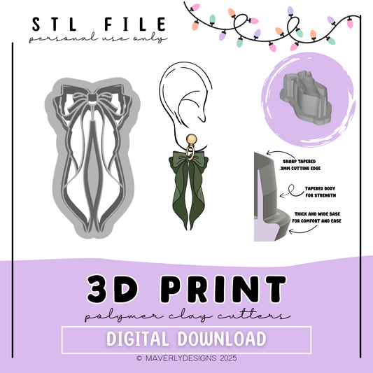 Darling Bow Imprint - Digital Download - STL Polymer Clay Cutter - Print your own Clay Cutter