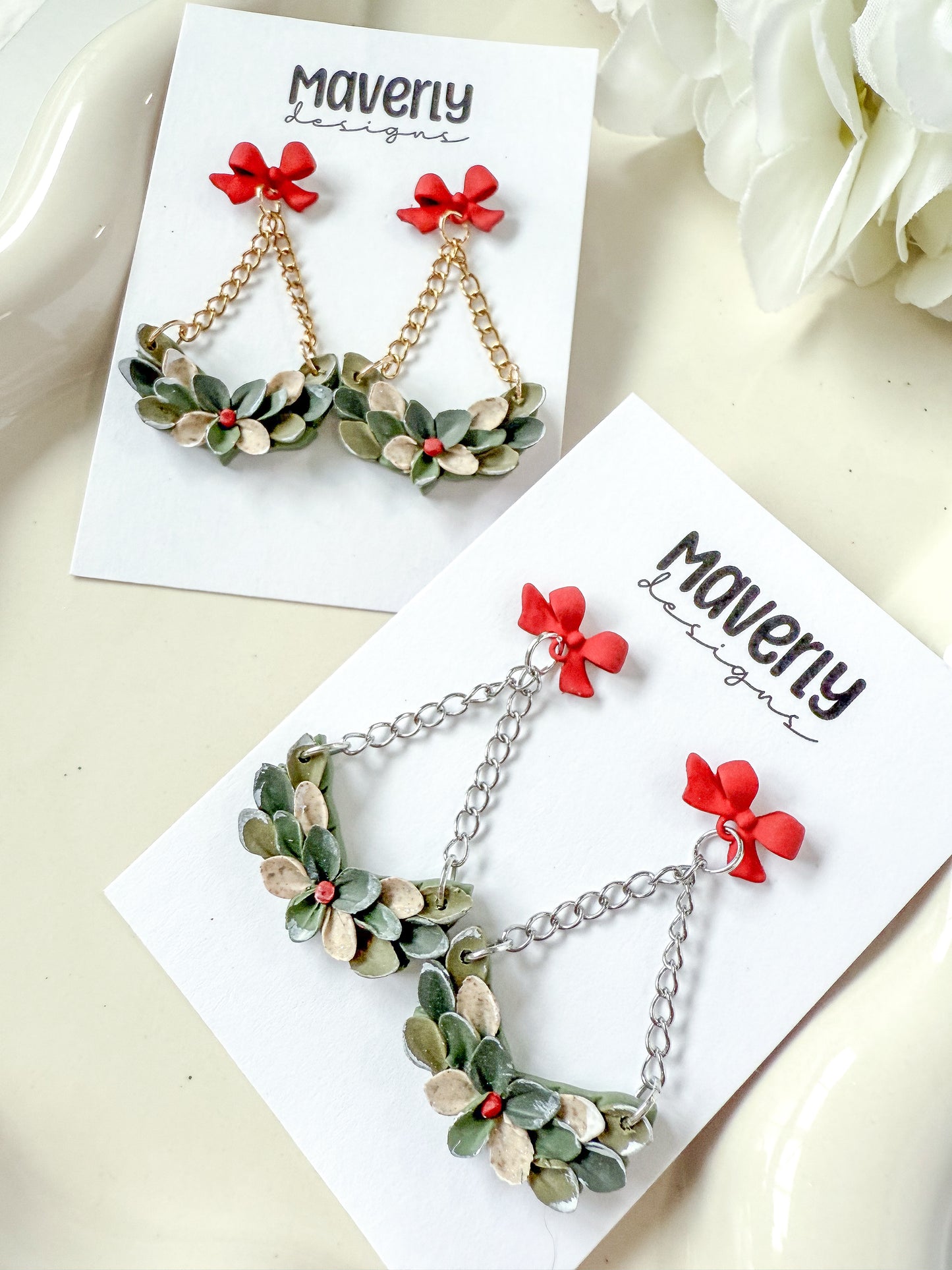 Half Wreath Dangle Earrings - One Pair - November 2025