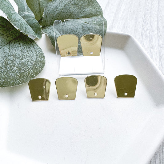 Trapezoid Shiny Stud Finding -10 PIECES