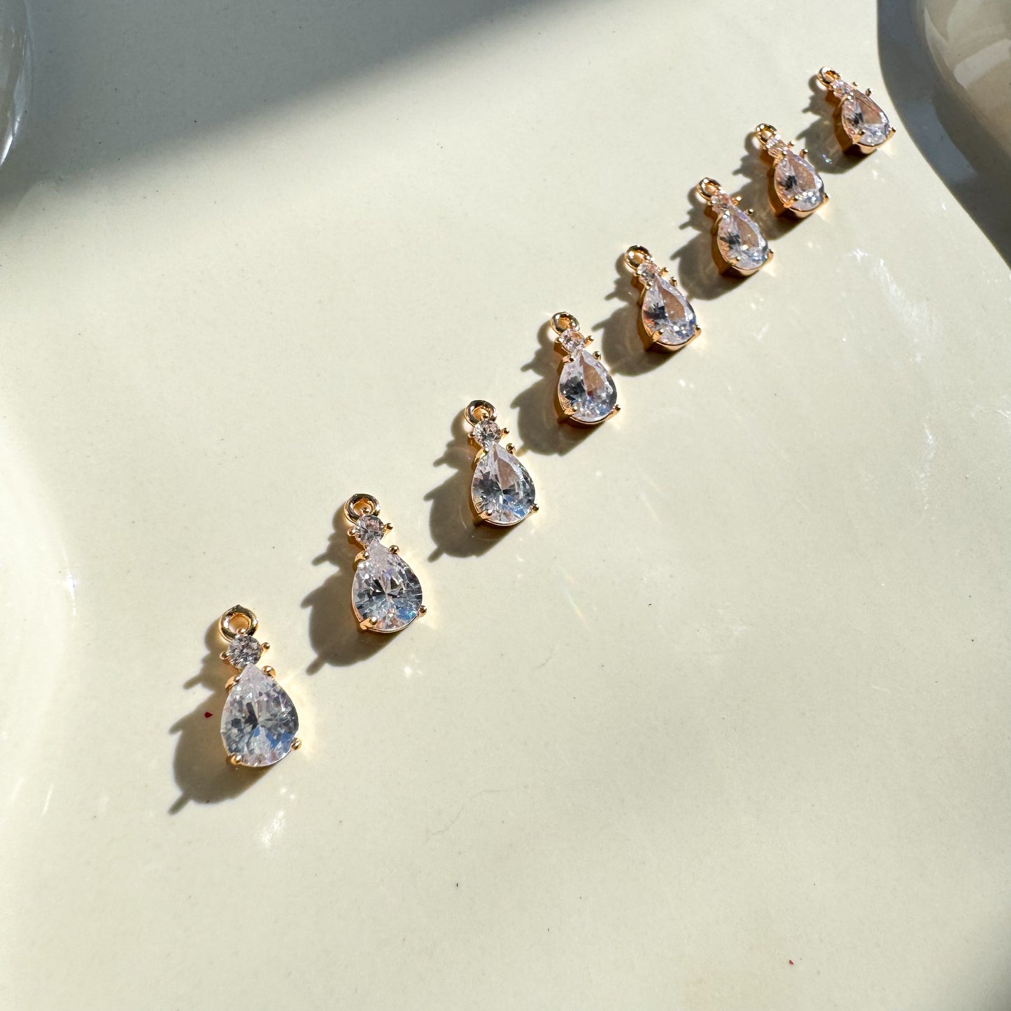 Double Cz Teardrop Charm - 10 PIECES - October 2025 Launch