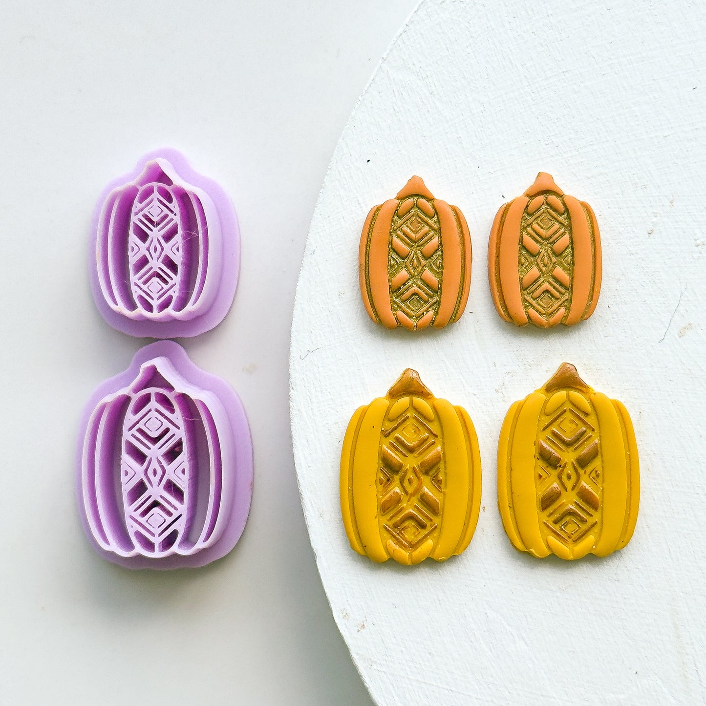 Boho Aztec Lined Pumpkin Clay Cutter - July 2025 Launch