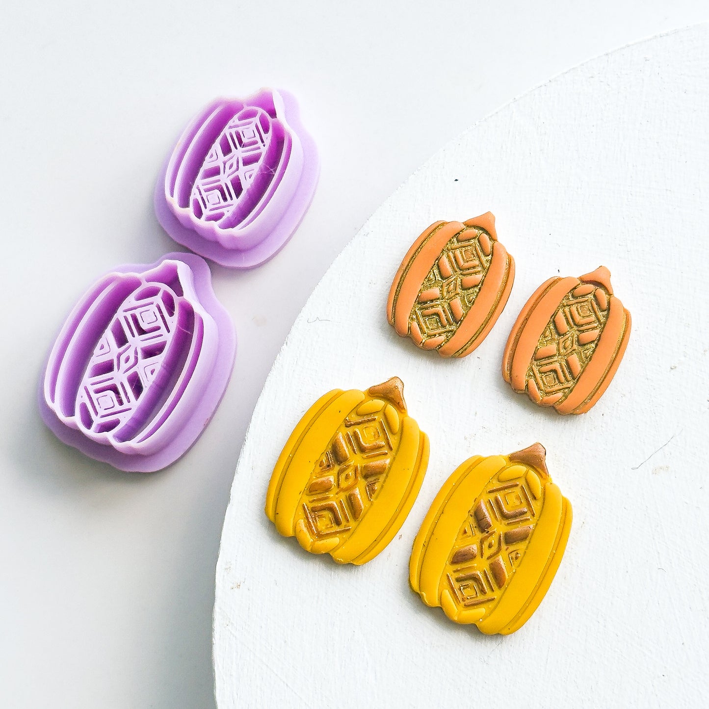 Boho Aztec Lined Pumpkin Clay Cutter - July 2025 Launch