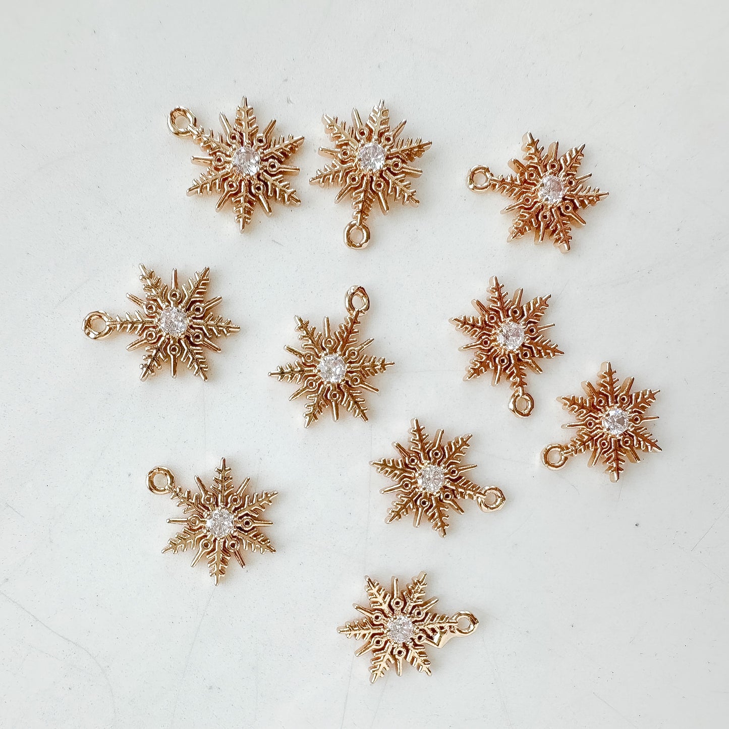 Snowflake Crystal Center Charm - 10 PIECES - OCTOBER LAUNCH