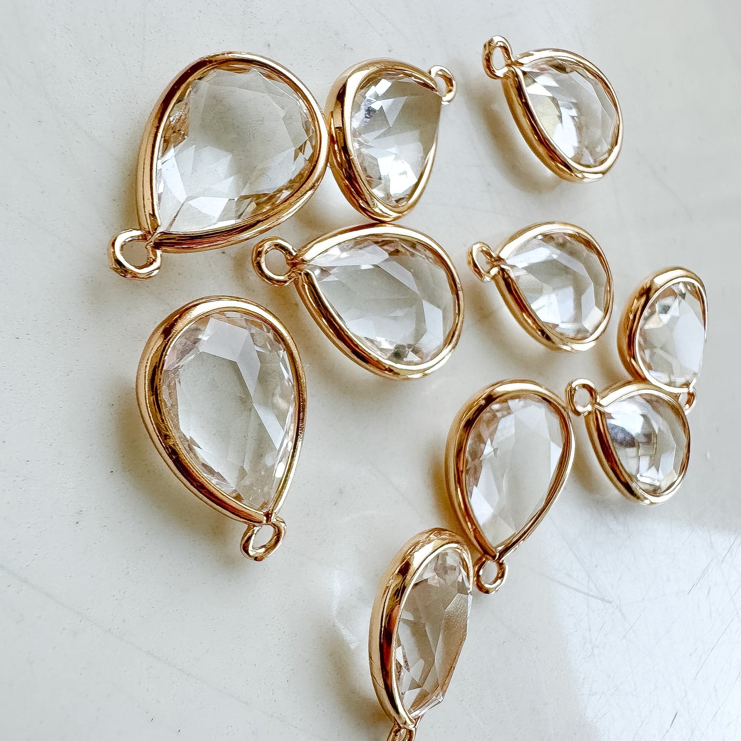 Teardrop Crystal Charm - 10 PIECES - OCTOBER LAUNCH