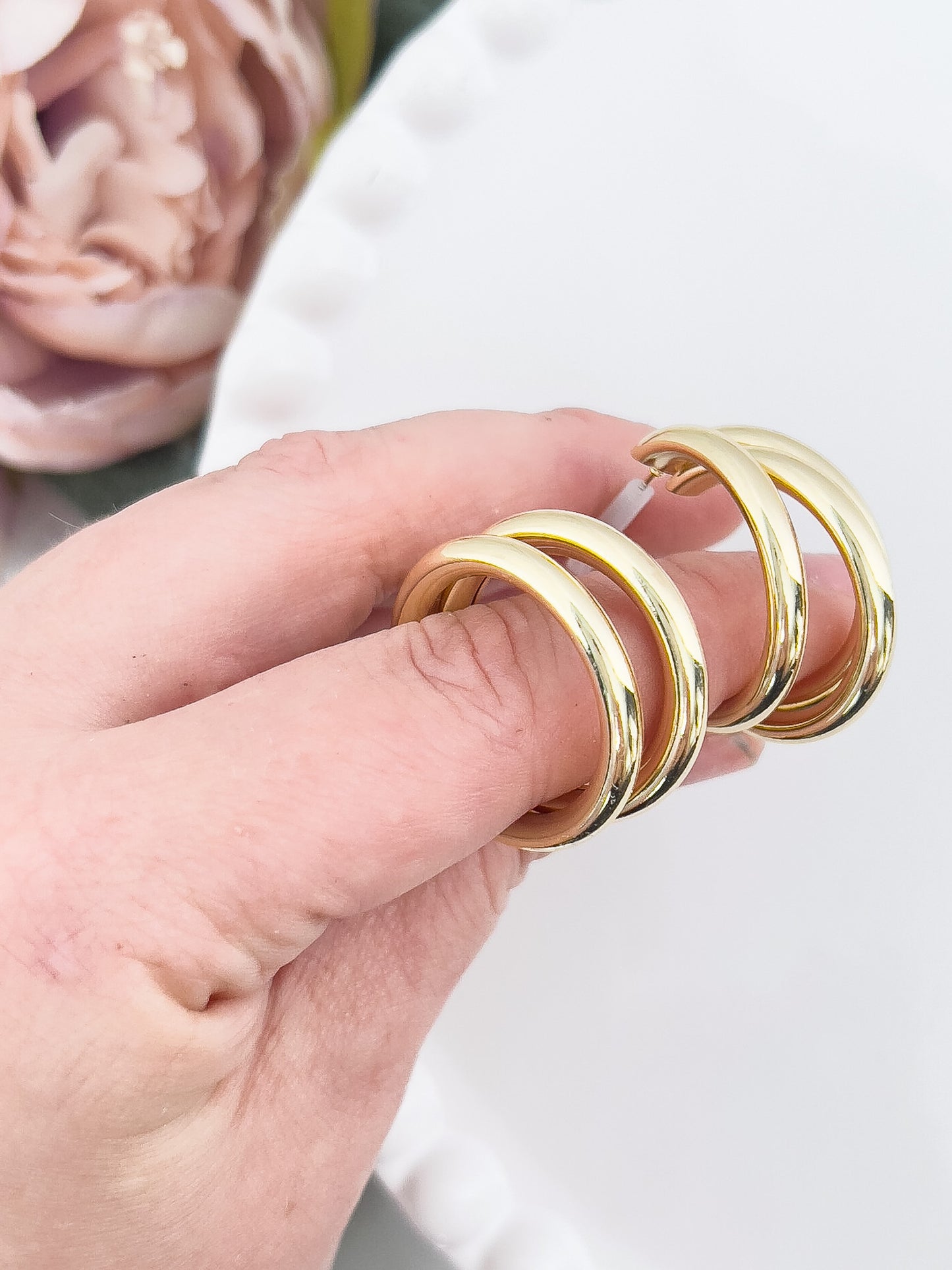 Large Gold Huggies - 10 PIECES - June Launch