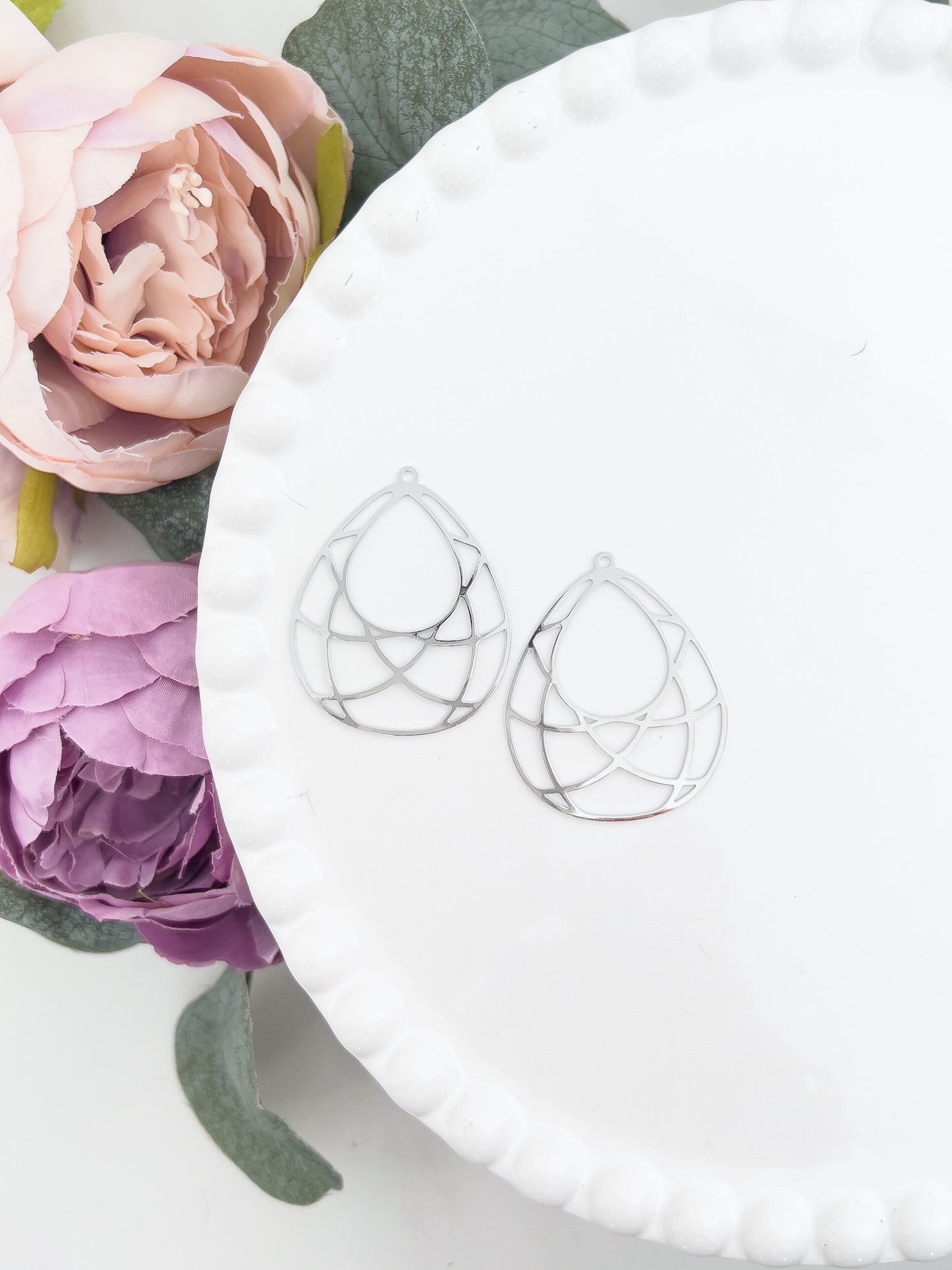 Deco Teardrop Bezel Charm - 10 PIECES - June Launch