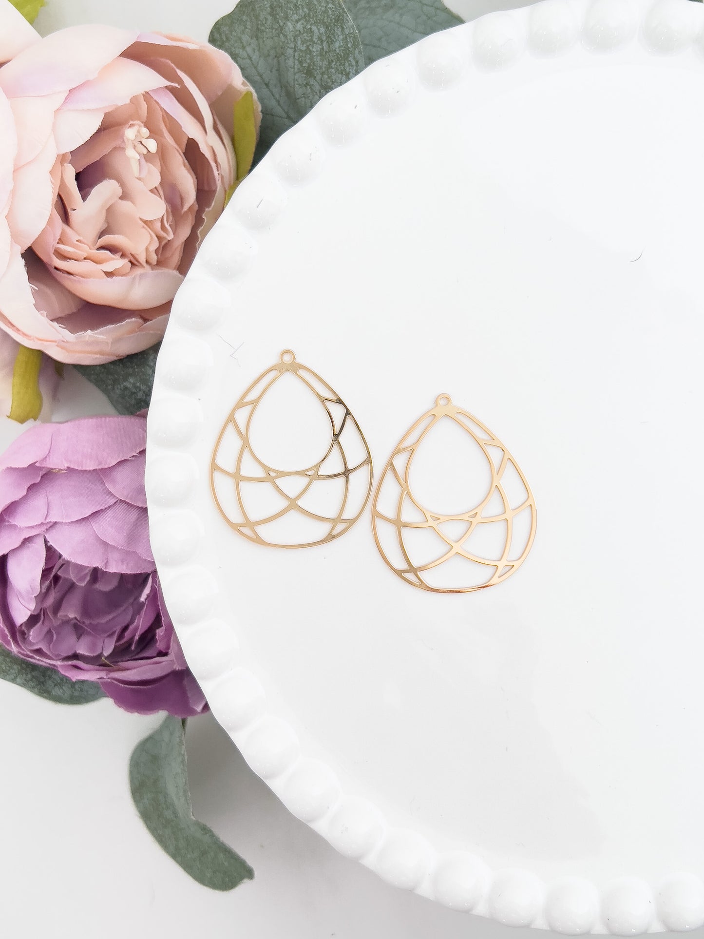 Deco Teardrop Bezel Charm - 10 PIECES - June Launch