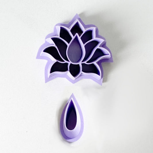 Lotus Teardrop Dangle Set - Clay Cutters - October Launch