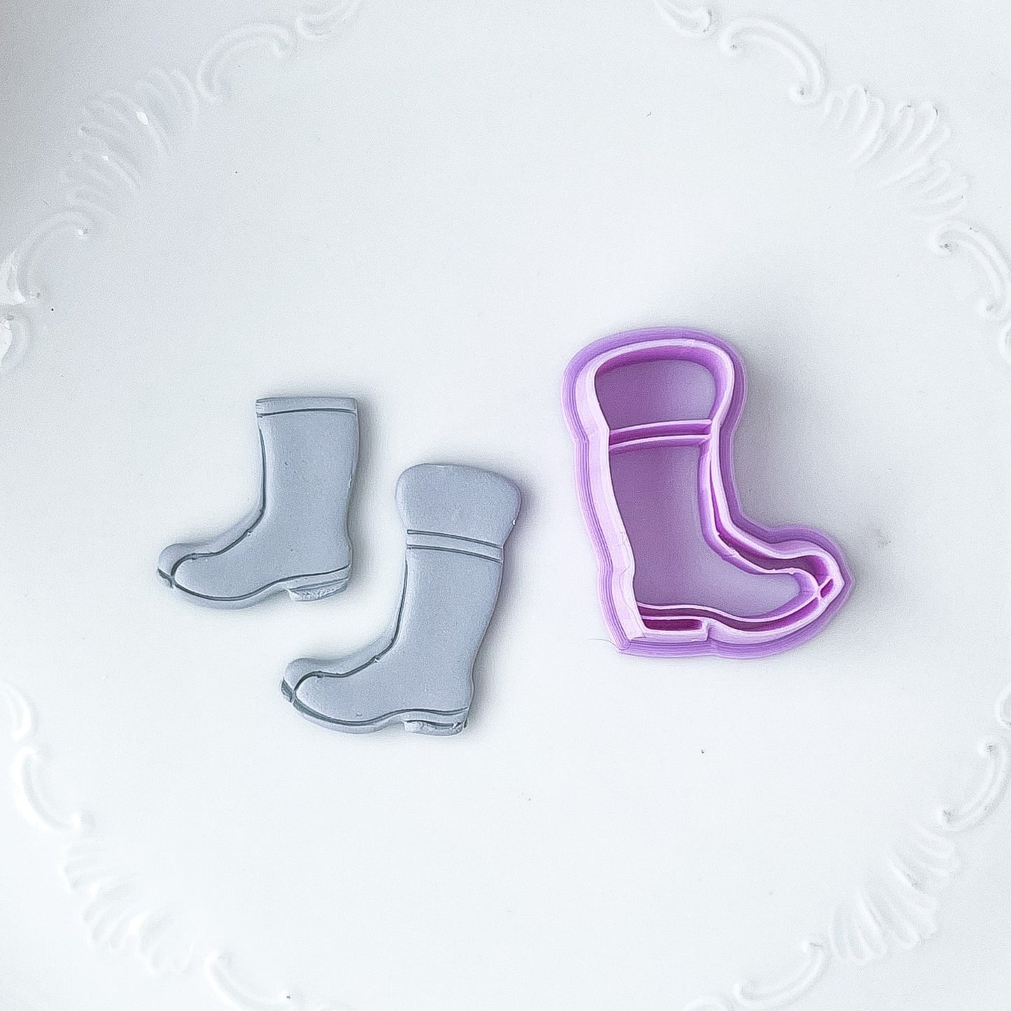 Rain Boot Imprint Cutter with Floral Support- February Launch