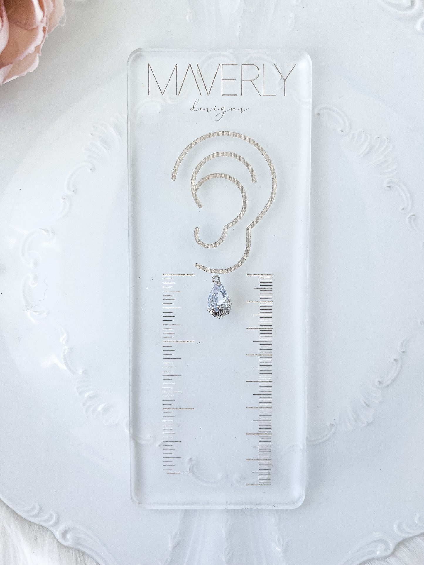 Silver CZ Flower Embrace Charm (10 PIECES) - February Launch