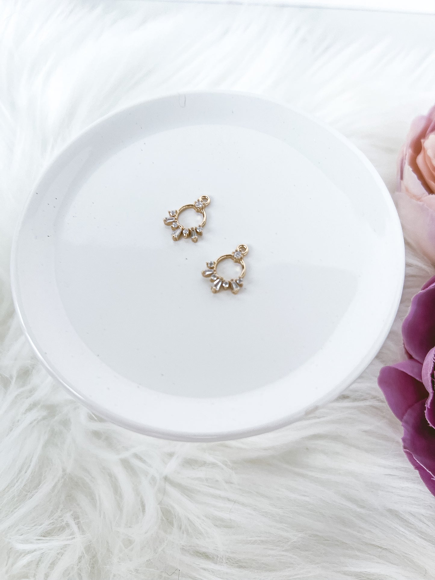 Circle Burst CZ Charm - 10 PIECES - March Launch