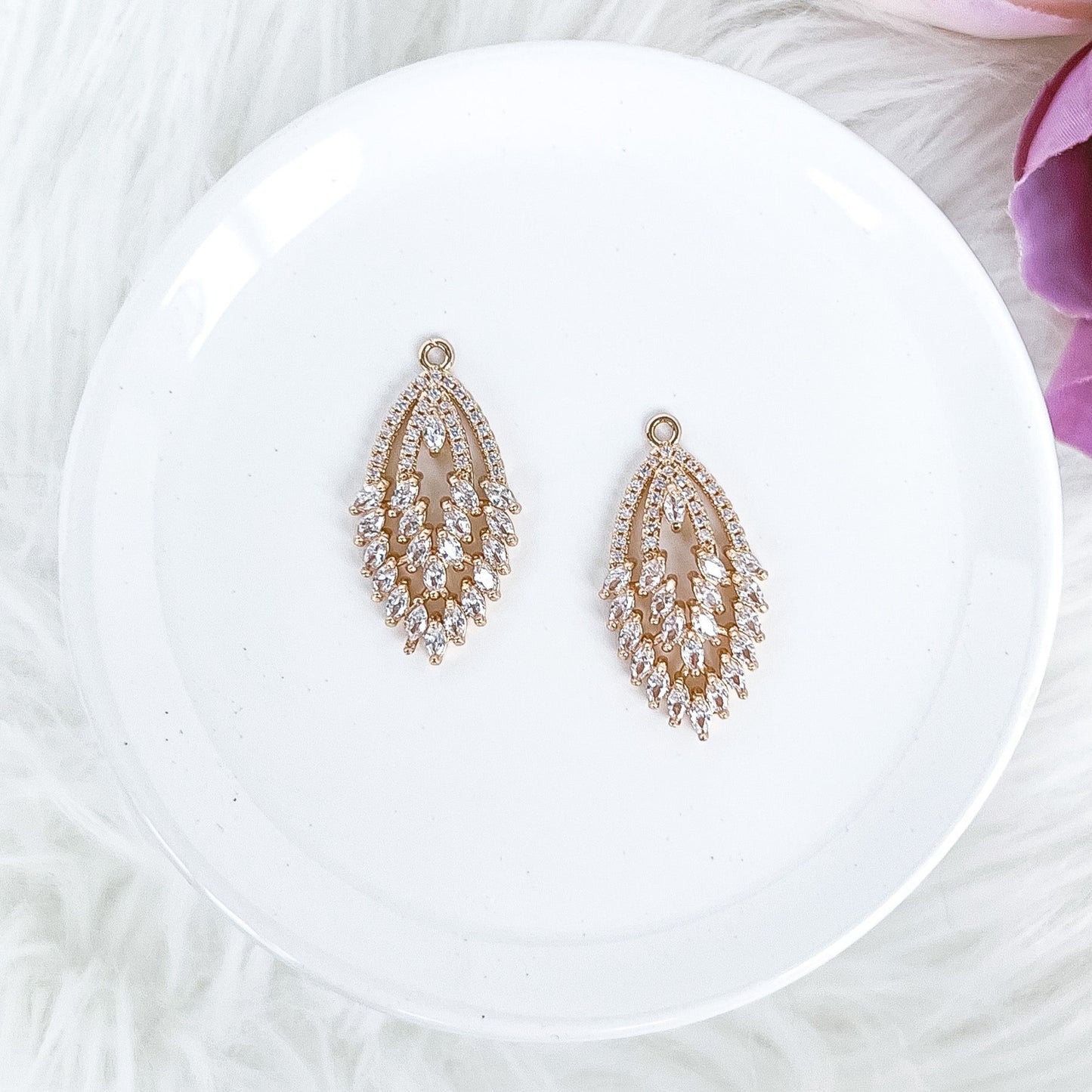 Almond Multi-gem CZ Charm - 10 PIECES - March Launch