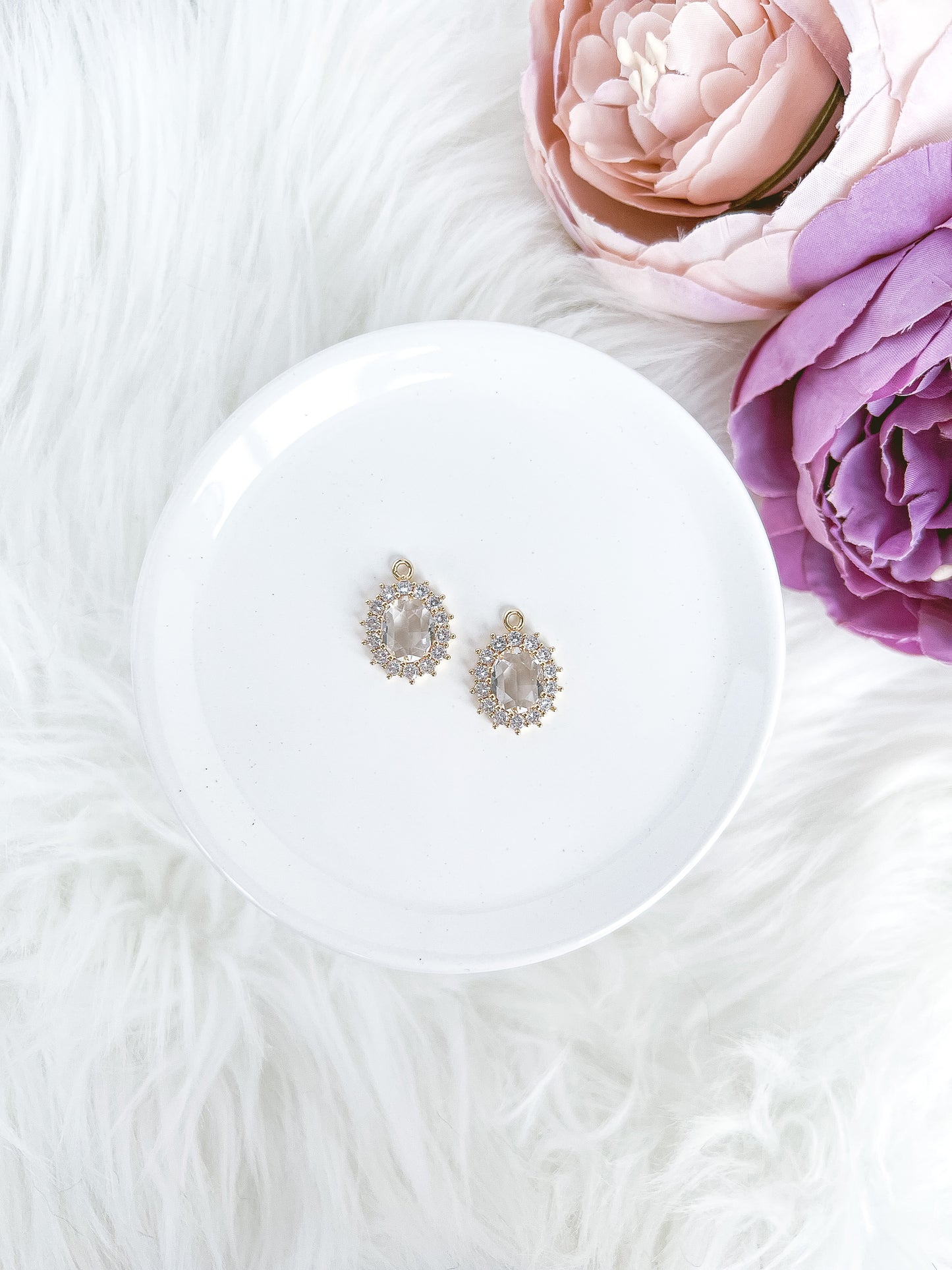 Halo Oval CZ Charm - 10 PIECES - March Launch