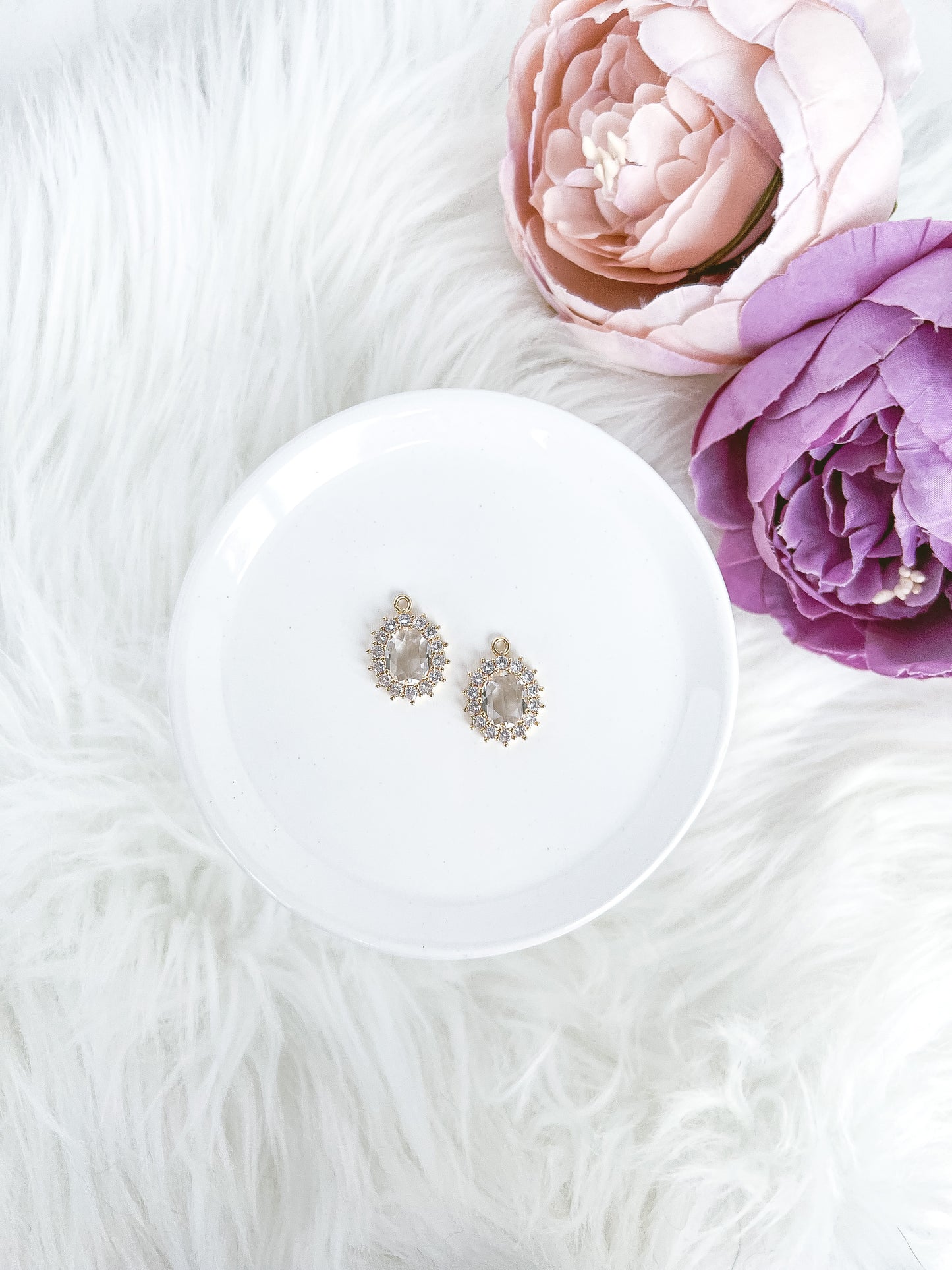 Halo Oval CZ Charm - 10 PIECES - March Launch