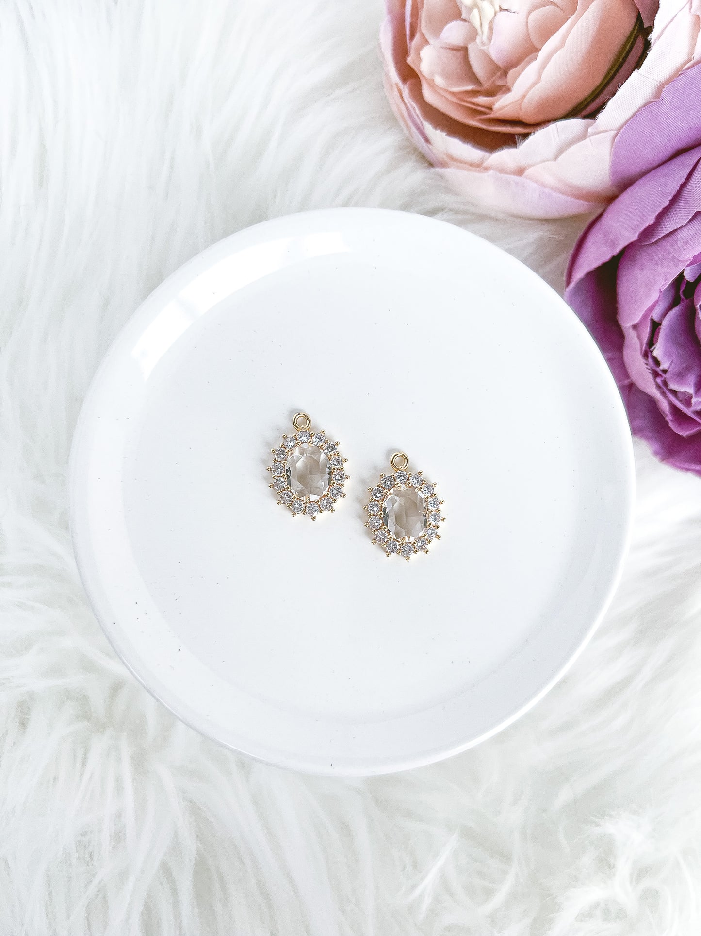 Halo Oval CZ Charm - 10 PIECES - March Launch