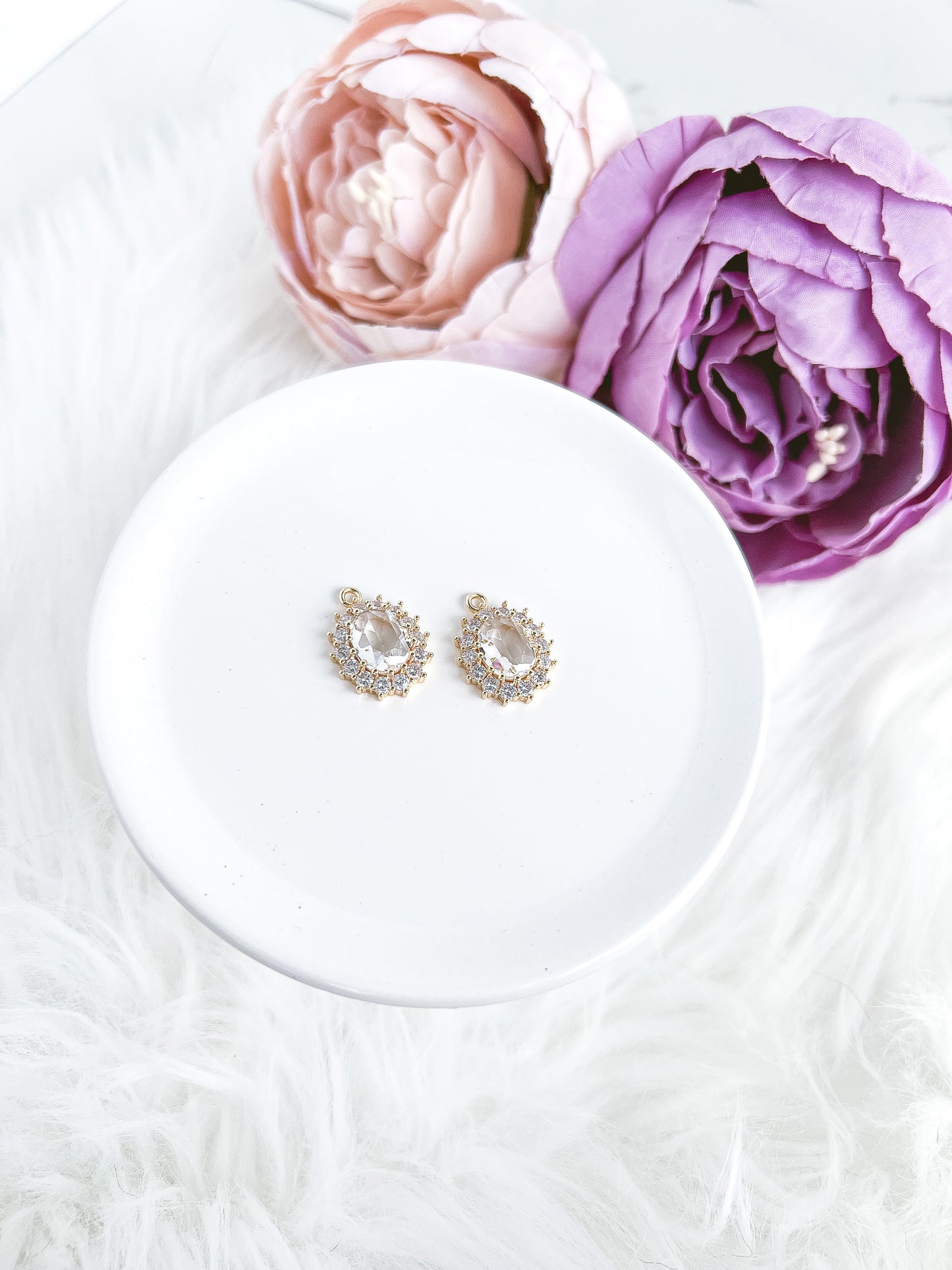Halo Oval CZ Charm - 10 PIECES - March Launch