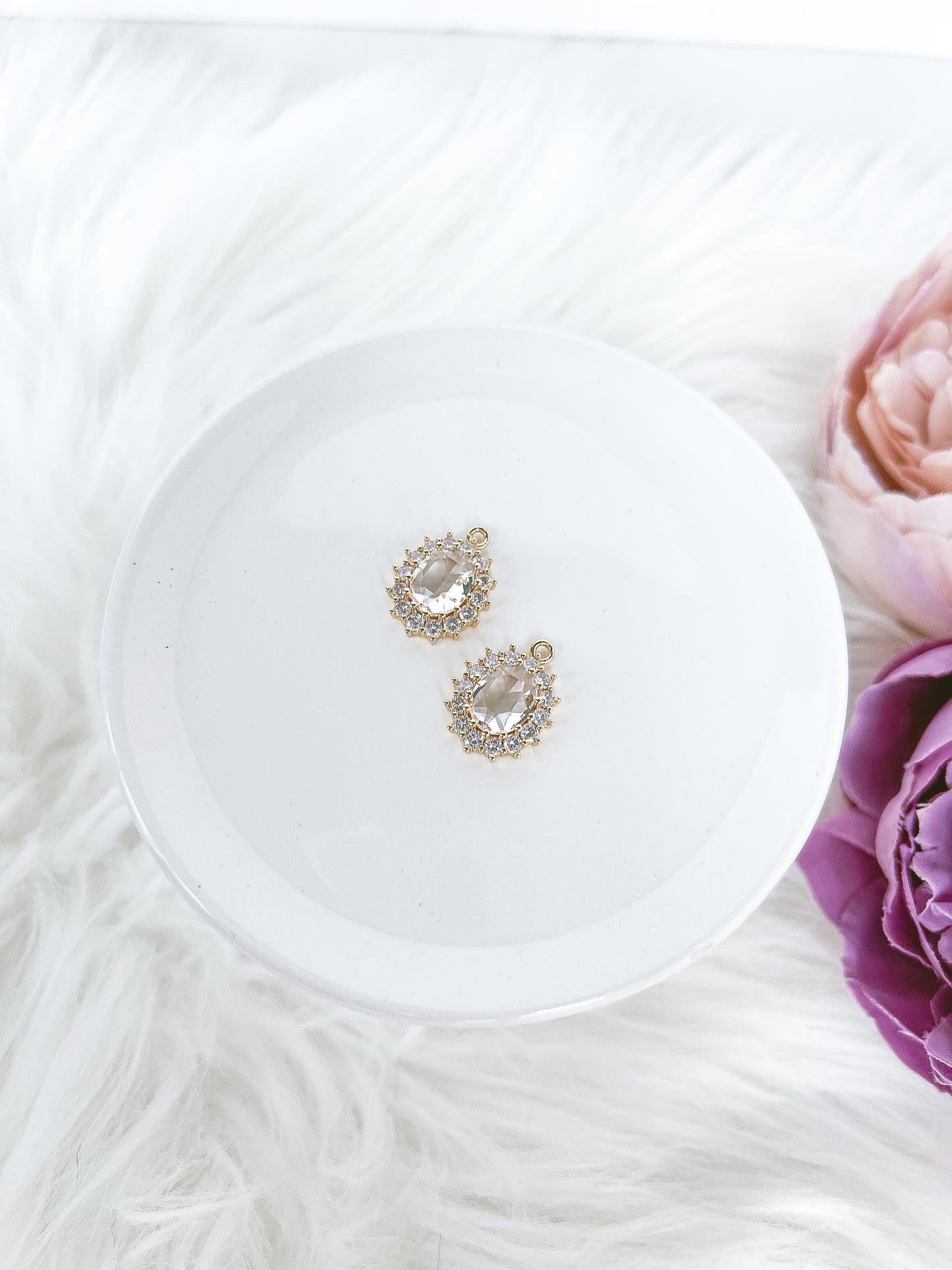 Halo Oval CZ Charm - 10 PIECES - March Launch