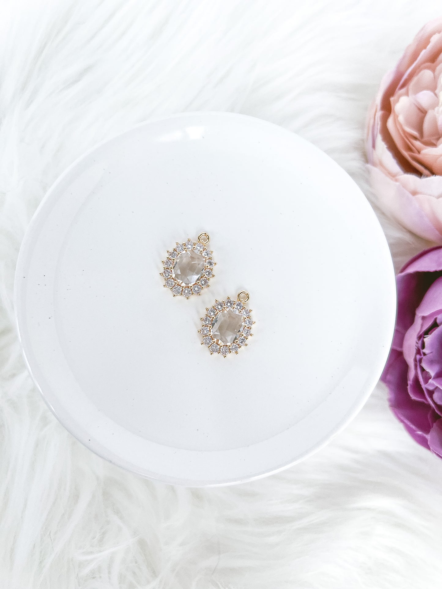 Halo Oval CZ Charm - 10 PIECES - March Launch