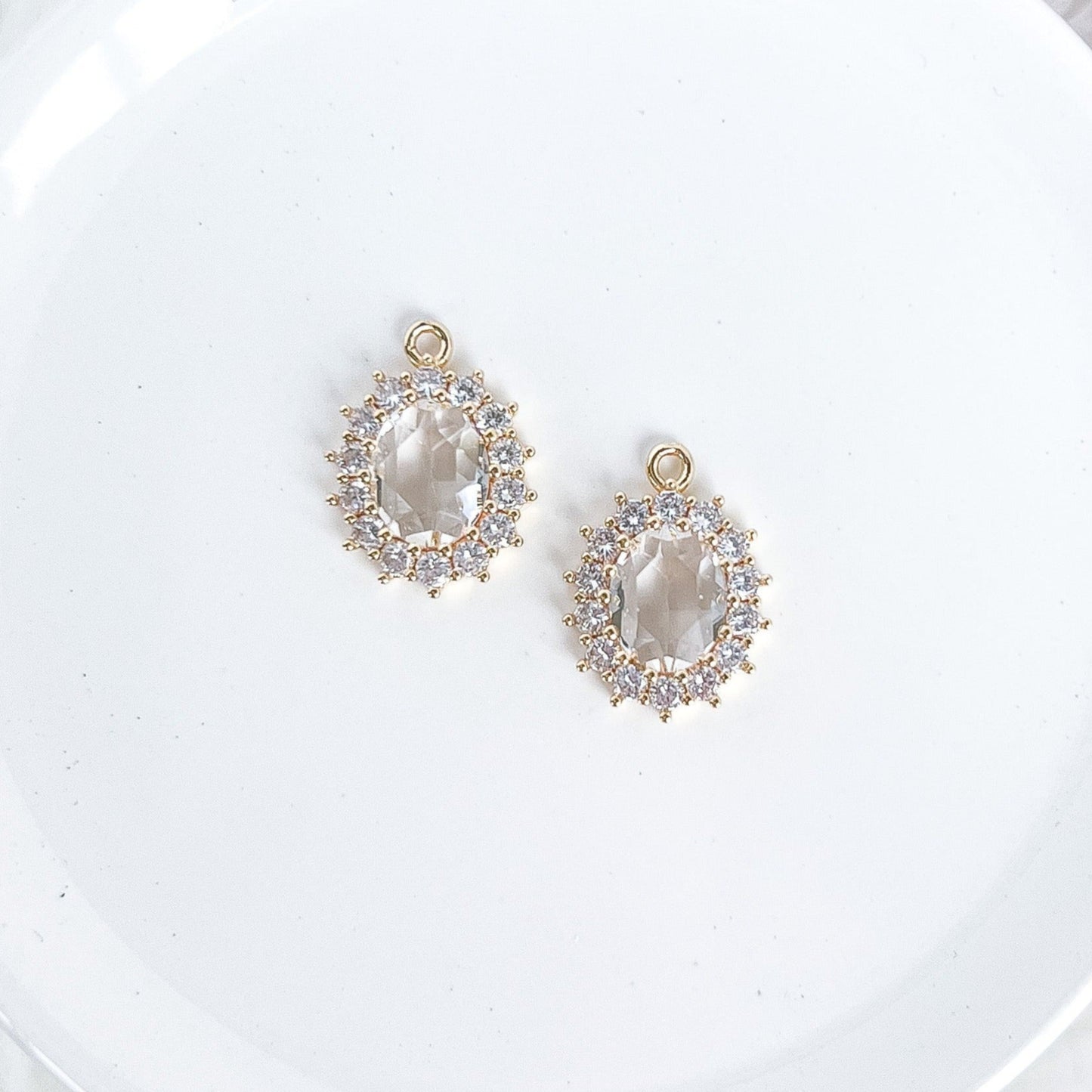 Halo Oval CZ Charm - 10 PIECES - March Launch