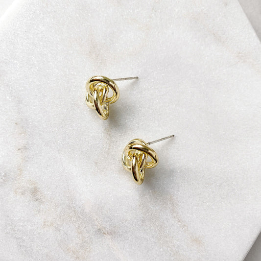 Gold Knot Stud Pack Add On 5 Pairs (10 Pieces)