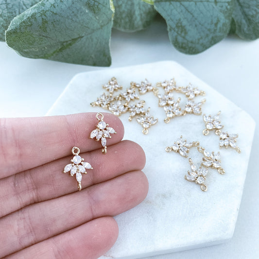 Petal CZ Connector -10 PIECES