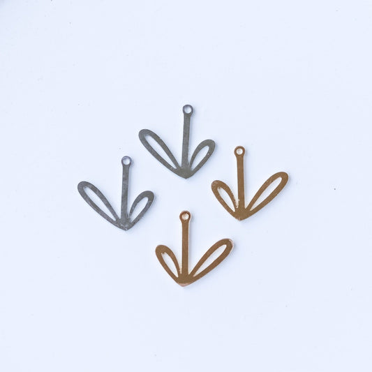 Plant Stem Leaf Charm - 10 PIECES