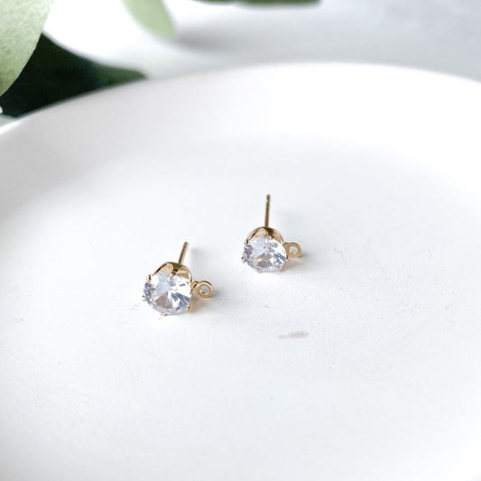 7mm Gem Dangle Stud Finding - 10 Pieces