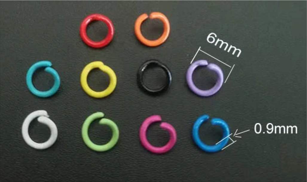 Assorted Color 6mm Jump Rings - 100 PIECES