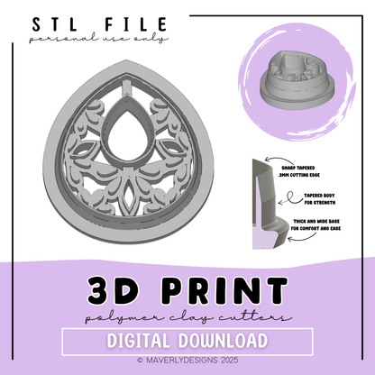 Charley Imprint Window - Digital Download - STL Polymer Clay Cutter - Print your own Clay Cutter