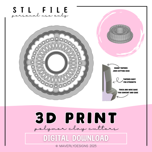 Aisling - Digital Download - STL Polymer Clay Cutter - Print your own Clay Cutter