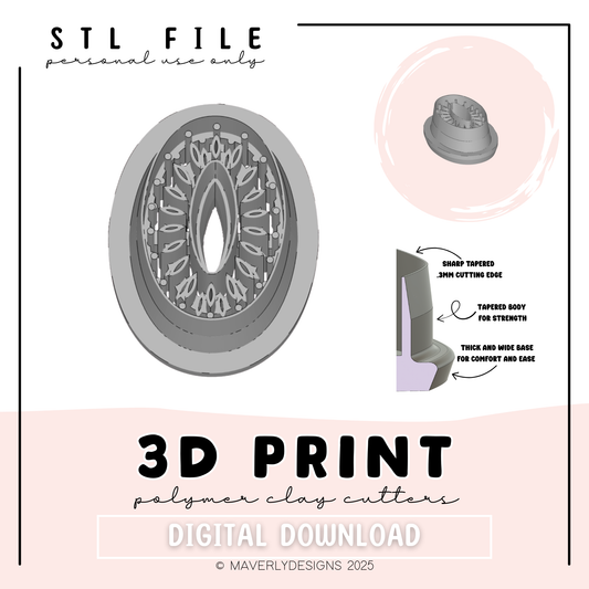 Taylor - Digital Download - STL Polymer Clay Cutter - Print your own Clay Cutter