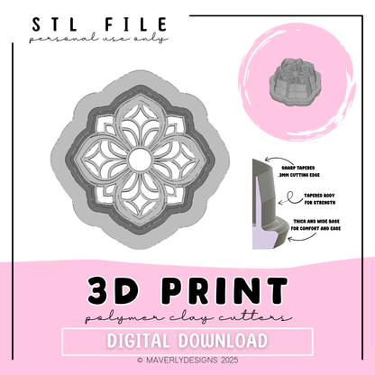Clara - Digital Download - STL Polymer Clay Cutter - Print your own Clay Cutter