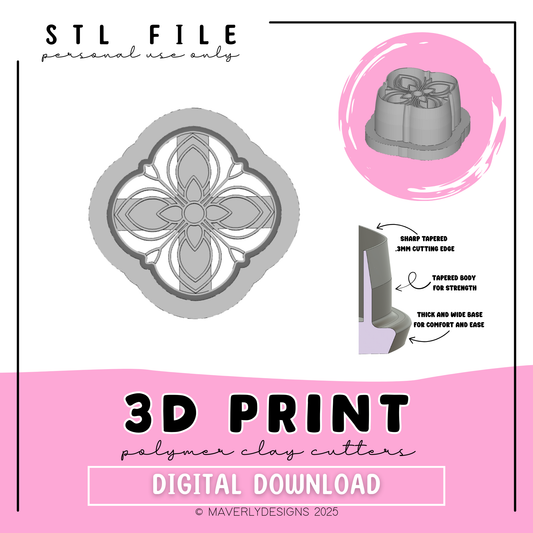 Amber - Digital Download - STL Polymer Clay Cutter - Print your own Clay Cutter