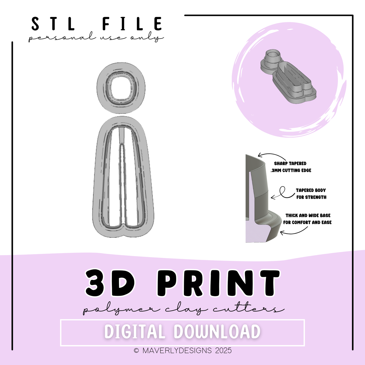 !Callie Duo - Digital Download - STL Polymer Clay Cutter - Print your own Clay Cutter - February 2026