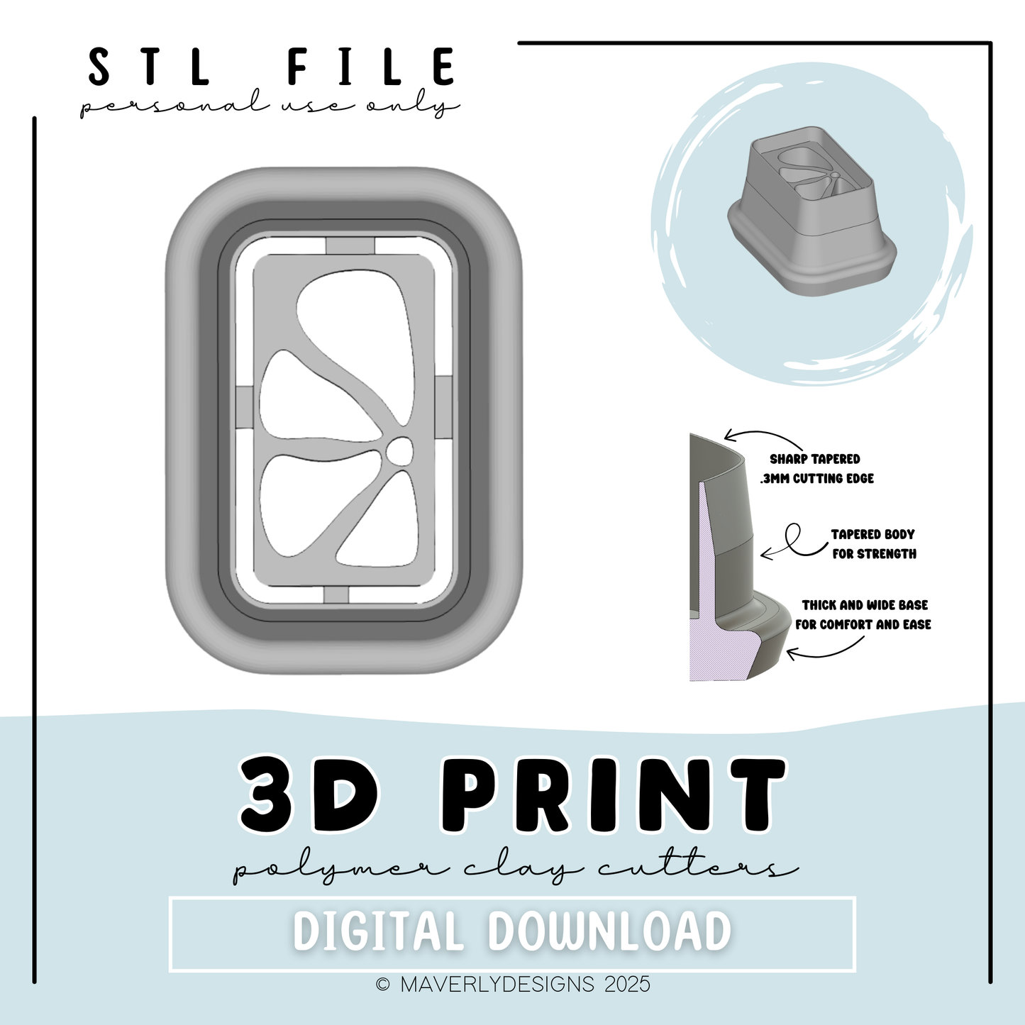 !Mini Matisse Flower Half Charm Digital Download - STL Polymer Clay Cutter - Print your own Clay Cutter - February 2026