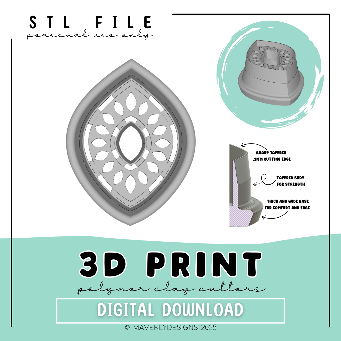 !Mara Digital Download - STL Polymer Clay Cutter - Print your own Clay Cutter - February 2026