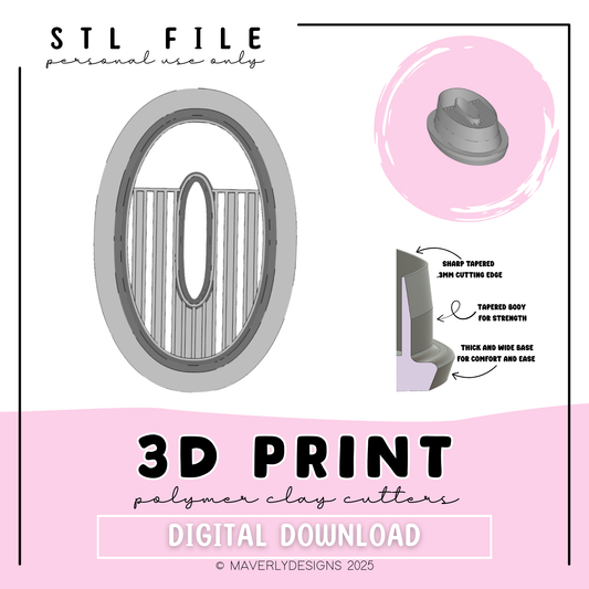 !Geometric Line Oval Digital Download - STL Polymer Clay Cutter - Print your own Clay Cutter - February 2026