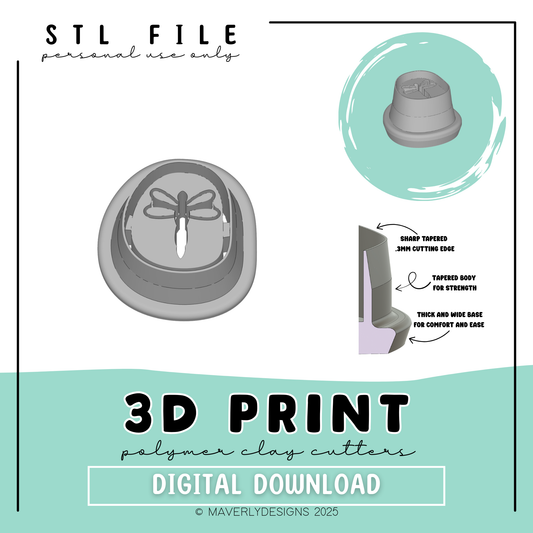 !Dragon Fly Emboss Charm - Digital Download - STL Polymer Clay Cutter - Print your own Clay Cutter - February 2026