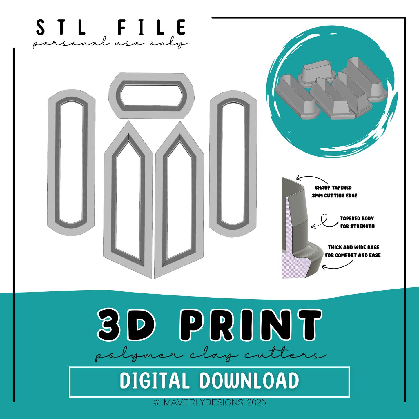 !Ribbon Bow Builder Digital Download - STL Polymer Clay Cutter - Print your own Clay Cutter - February 2026