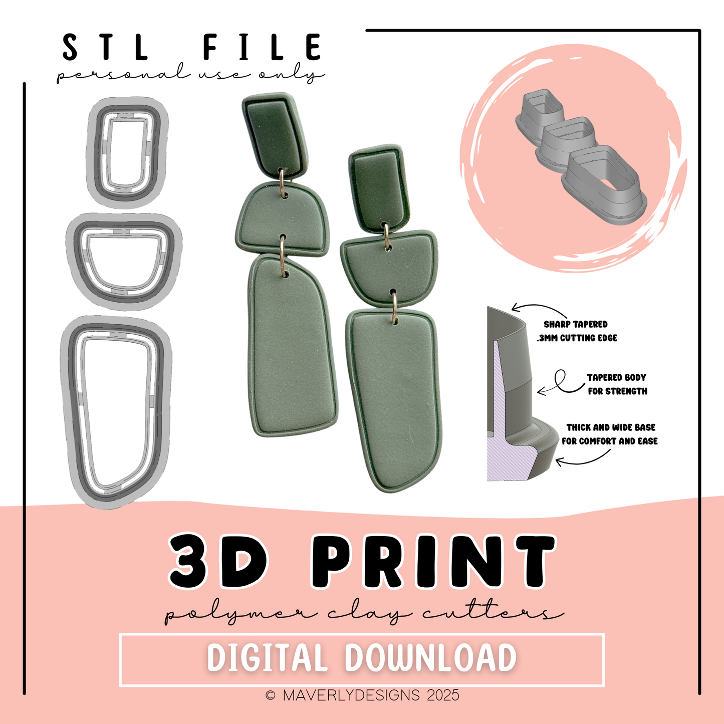Bryce Frame Set - Digital Download - STL Polymer Clay Cutter - Print your own Clay Cutter - 2026